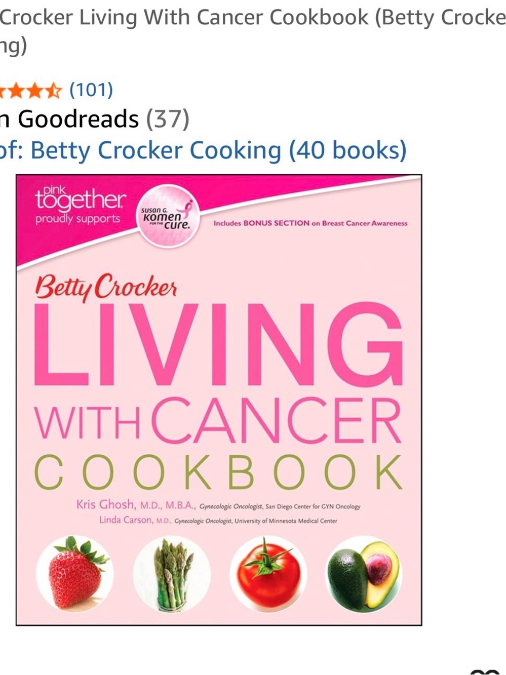 Betty Crocker Pink Together Living with Cancer Cookbook - Pink